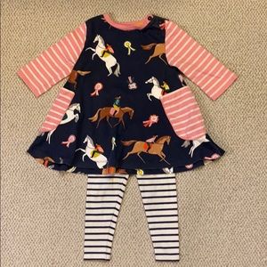 Mini Boden Toddler Girl Dress & Legging Set